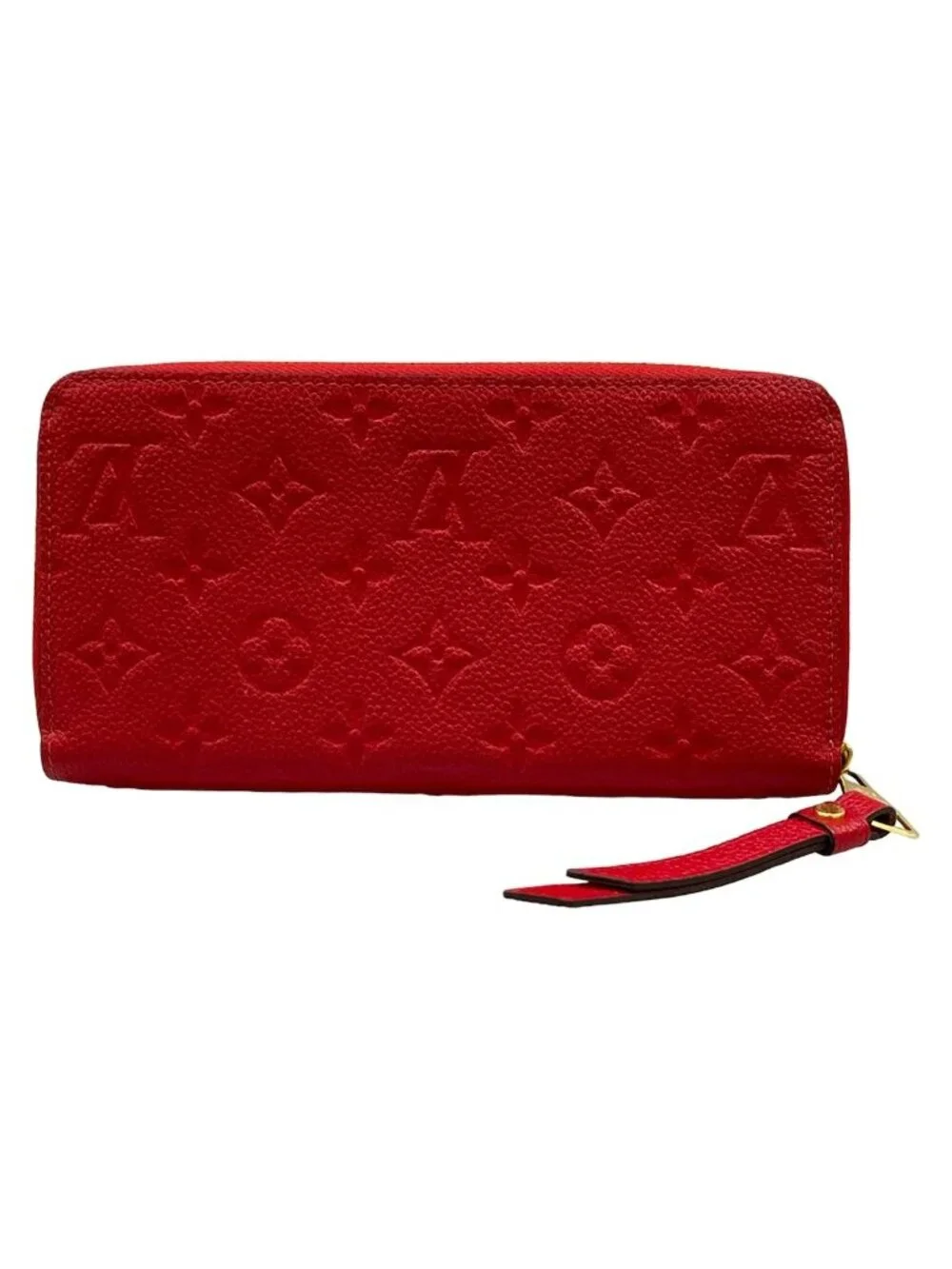 Louis Vuitton Wallet Monogram Empreinte Zippy Scarlet Leather Cowhide